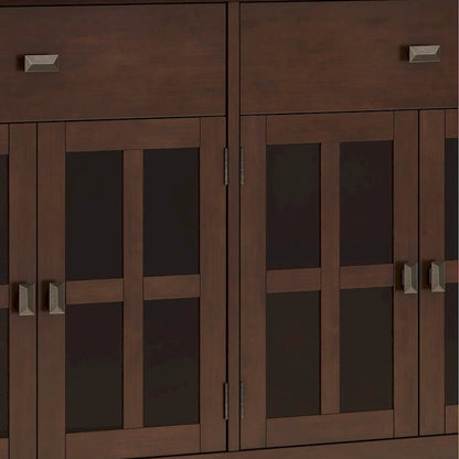 WYNDENHALL Stratford 60 Wide Solid Wood Transitional Large 4 Door Sideboard Buffet - 17d x 60w x 34h