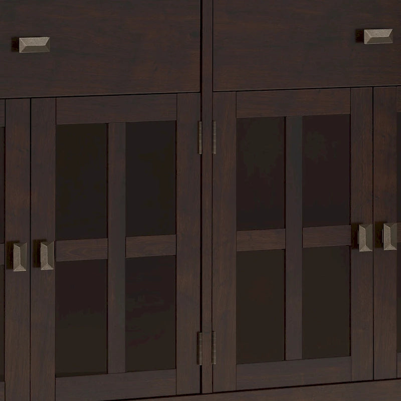 WYNDENHALL Stratford 60 Wide Solid Wood Transitional Large 4 Door Sideboard Buffet - 17d x 60w x 34h