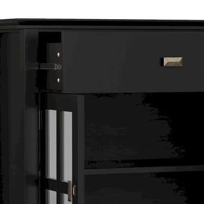 WYNDENHALL Stratford 60 Wide Solid Wood Transitional Large 4 Door Sideboard Buffet - 17d x 60w x 34h