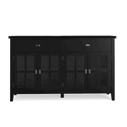 WYNDENHALL Stratford 60 Wide Solid Wood Transitional Large 4 Door Sideboard Buffet - 17d x 60w x 34h