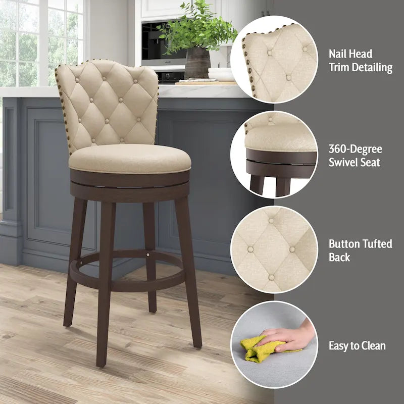 Hillsdale Edenwood Wood Swivel Stool