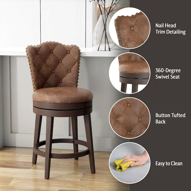 Hillsdale Edenwood Wood Swivel Stool