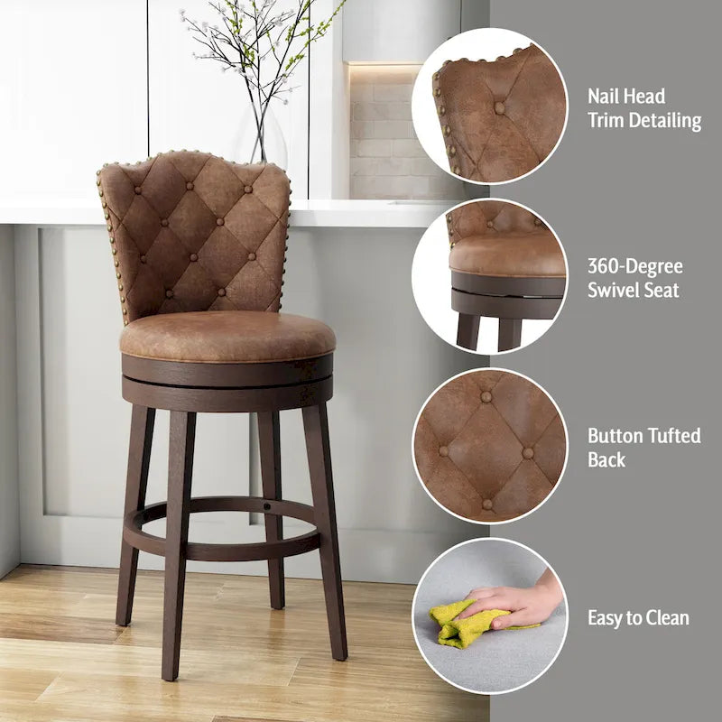 Hillsdale Edenwood Wood Swivel Stool