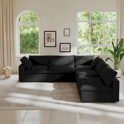 120.45 Oversize Down Filled Corner 5-seats Sectional Sofa Couch