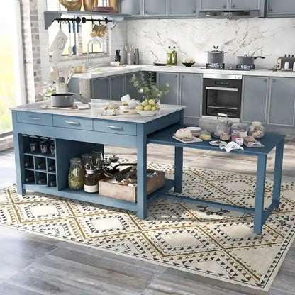 Graneger Farmhouse Wood Multi-Storage Kitchen Island by Furniture of America