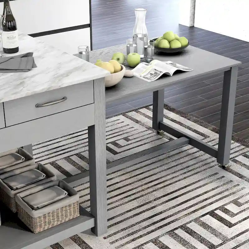 Graneger Farmhouse Wood Multi-Storage Kitchen Island by Furniture of America