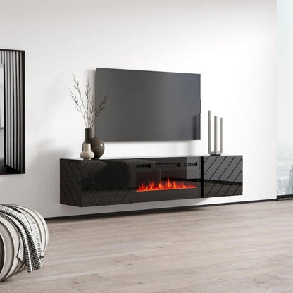 Luxe EF Wall Mounted Electric Fireplace Modern 72 TV Stand