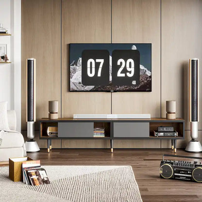 Modern TV Stand up to for 85 inch TVs Entertainment Center with Storage - 80 inch