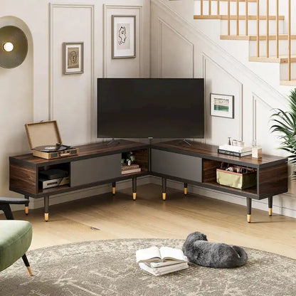 Modern TV Stand up to for 85 inch TVs Entertainment Center with Storage - 80 inch