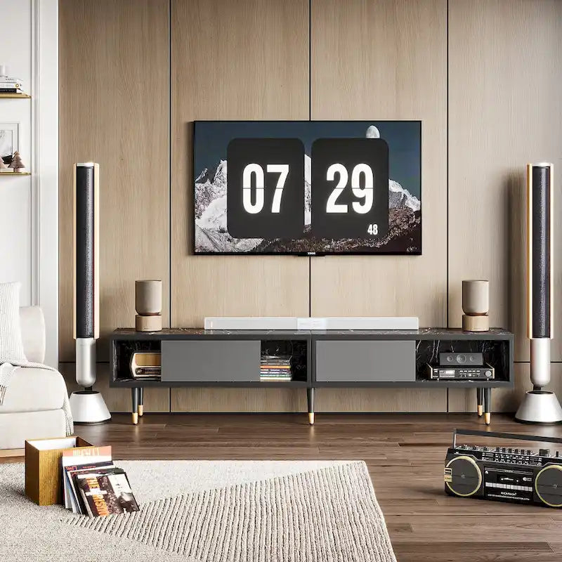 Modern TV Stand up to for 85 inch TVs Entertainment Center with Storage - 80 inch