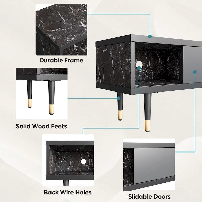 Modern TV Stand up to for 85 inch TVs Entertainment Center with Storage - 80 inch