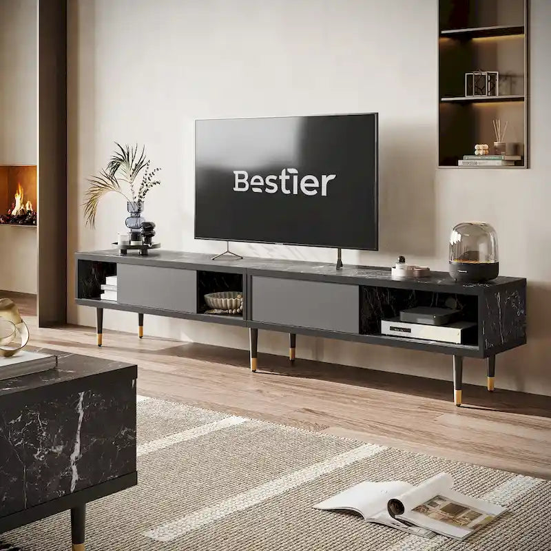 Modern TV Stand up to for 85 inch TVs Entertainment Center with Storage - 80 inch