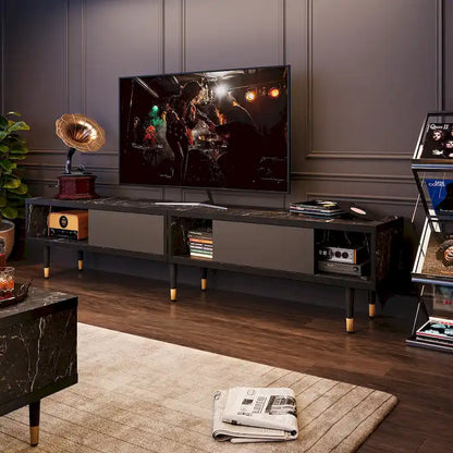 Modern TV Stand up to for 85 inch TVs Entertainment Center with Storage - 80 inch