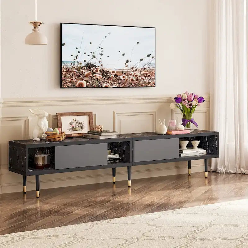 Modern TV Stand up to for 85 inch TVs Entertainment Center with Storage - 80 inch