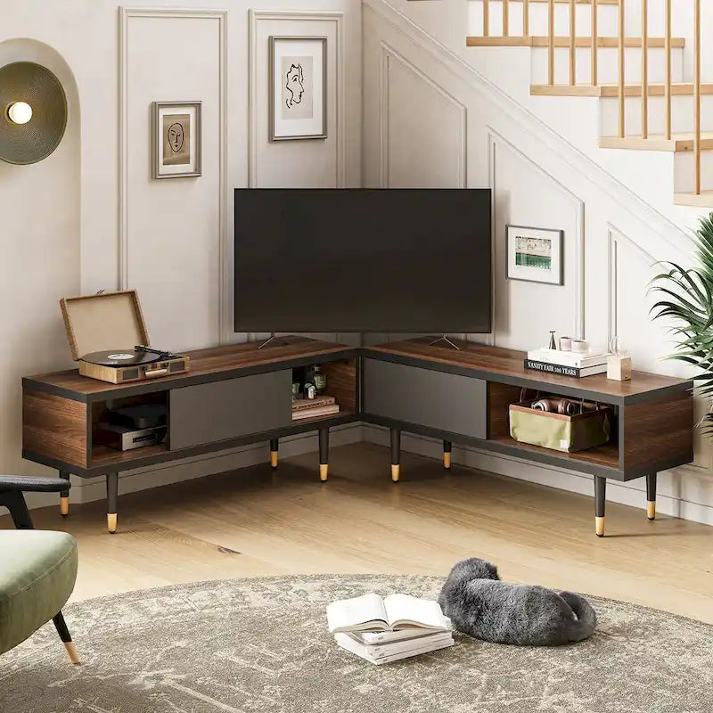 Modern TV Stand up to for 85 inch TVs Entertainment Center with Storage - 80 inch