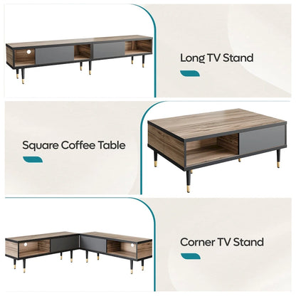 Modern TV Stand up to for 85 inch TVs Entertainment Center with Storage - 80 inch