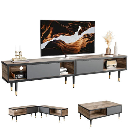 Modern TV Stand up to for 85 inch TVs Entertainment Center with Storage - 80 inch