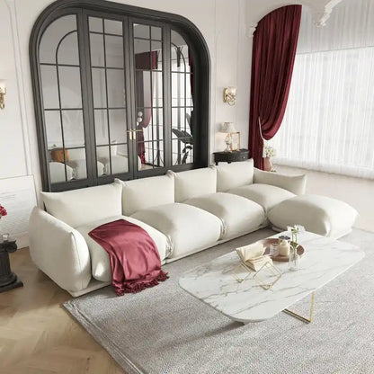 Modular Upholstered Sectional Sofas Chenille Fabric Lounge Counches