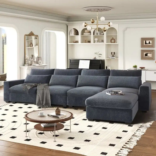 Modern L-Shape Sectional Sofa with Reversible Chaise
