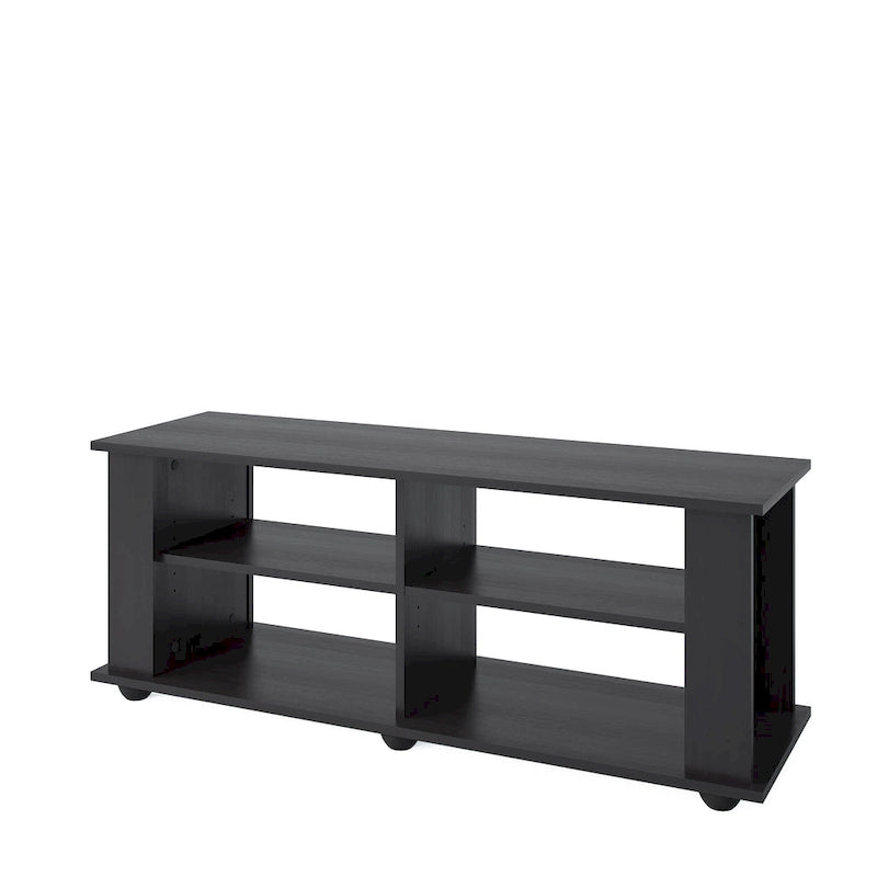 Black TV Stand, accommodates TVs up to 55 or 75