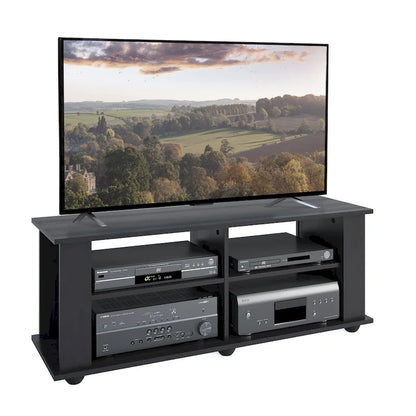 Black TV Stand, accommodates TVs up to 55 or 75