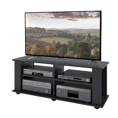 Black TV Stand, accommodates TVs up to 55 or 75