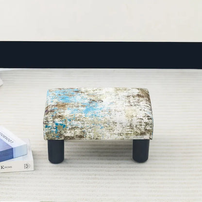 Adeco Velvet Foot Stool Ottoman with Tufted Button