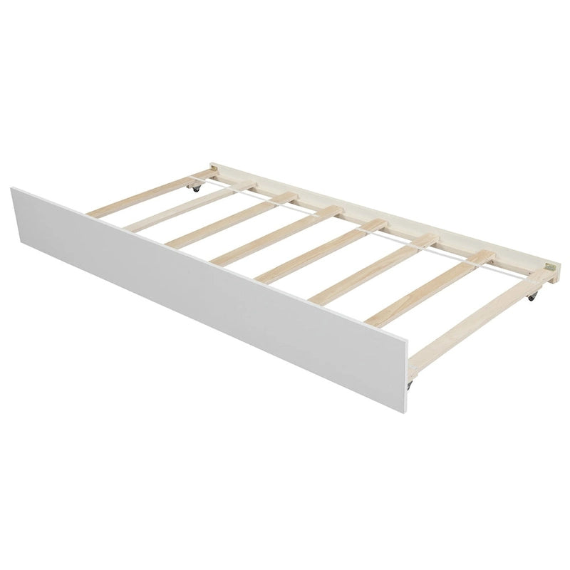 Nestfair Twin Size Wooden Platform Bed with Trundle