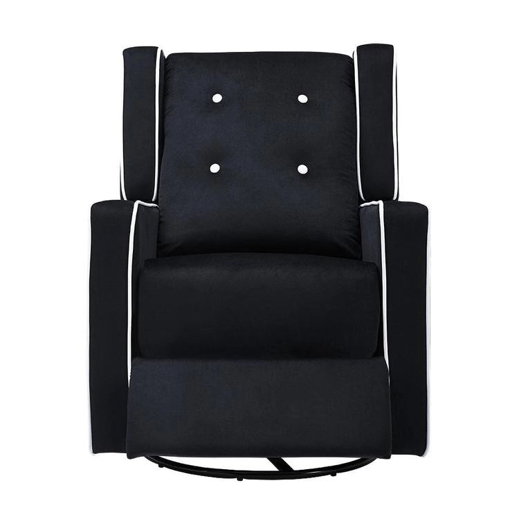 Octavia Solid Wood Microfiber Swivel Glider Rocker Recliner Chair, For Living Room, Bed Room