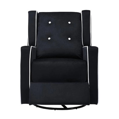 Octavia Solid Wood Microfiber Swivel Glider Rocker Recliner Chair, For Living Room, Bed Room