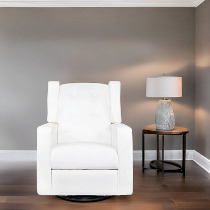 Octavia Solid Wood Microfiber Swivel Glider Rocker Recliner Chair, For Living Room, Bed Room