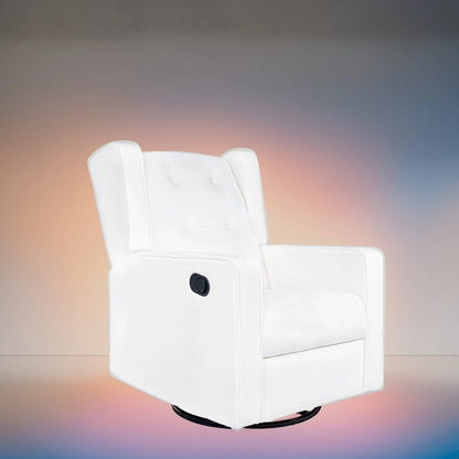 Octavia Solid Wood Microfiber Swivel Glider Rocker Recliner Chair, For Living Room, Bed Room