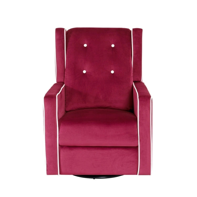 Octavia Solid Wood Microfiber Swivel Glider Rocker Recliner Chair, For Living Room, Bed Room