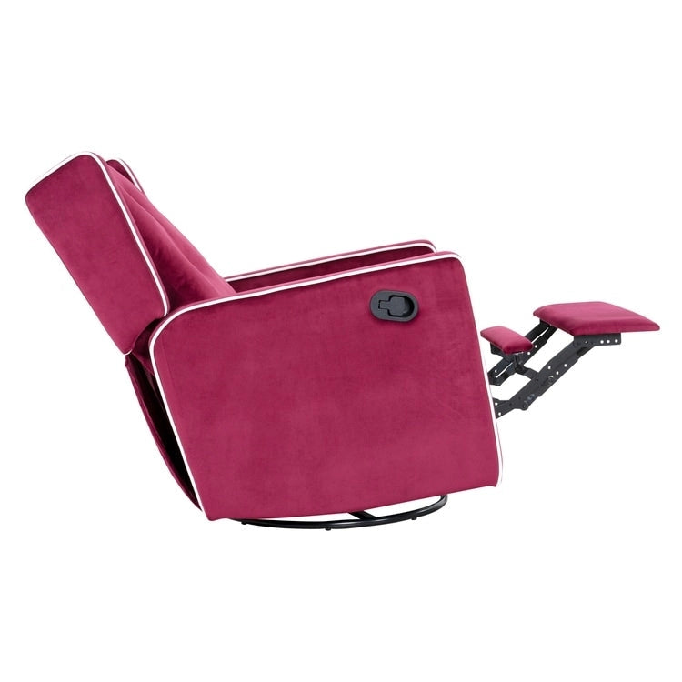 Octavia Solid Wood Microfiber Swivel Glider Rocker Recliner Chair, For Living Room, Bed Room