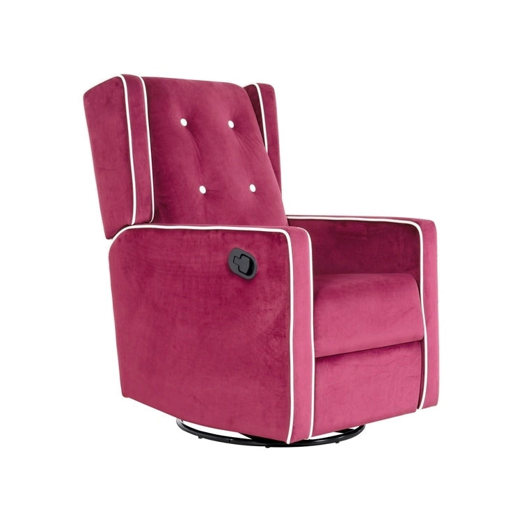 Octavia Solid Wood Microfiber Swivel Glider Rocker Recliner Chair, For Living Room, Bed Room