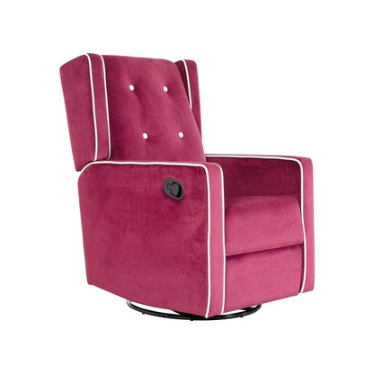 Octavia Solid Wood Microfiber Swivel Glider Rocker Recliner Chair, For Living Room, Bed Room