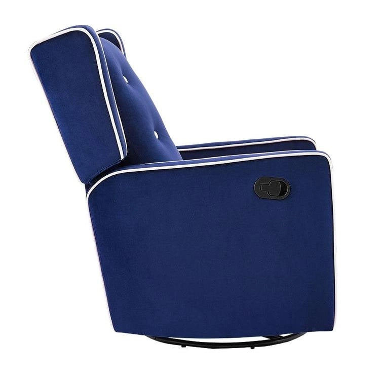 Octavia Solid Wood Microfiber Swivel Glider Rocker Recliner Chair, For Living Room, Bed Room