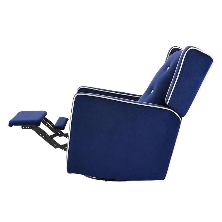 Octavia Solid Wood Microfiber Swivel Glider Rocker Recliner Chair, For Living Room, Bed Room