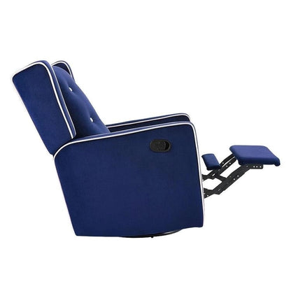 Octavia Solid Wood Microfiber Swivel Glider Rocker Recliner Chair, For Living Room, Bed Room