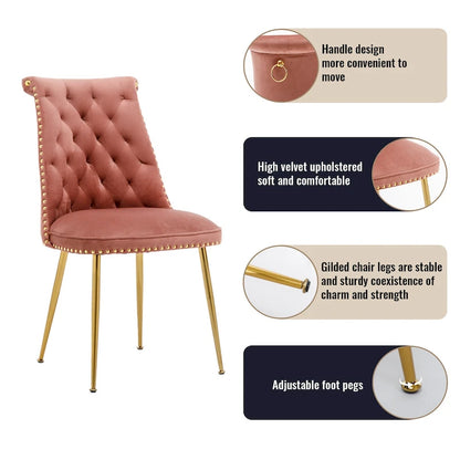 7-Piece Clihome Marble Dining Table with Velvet Chair Dining Chair