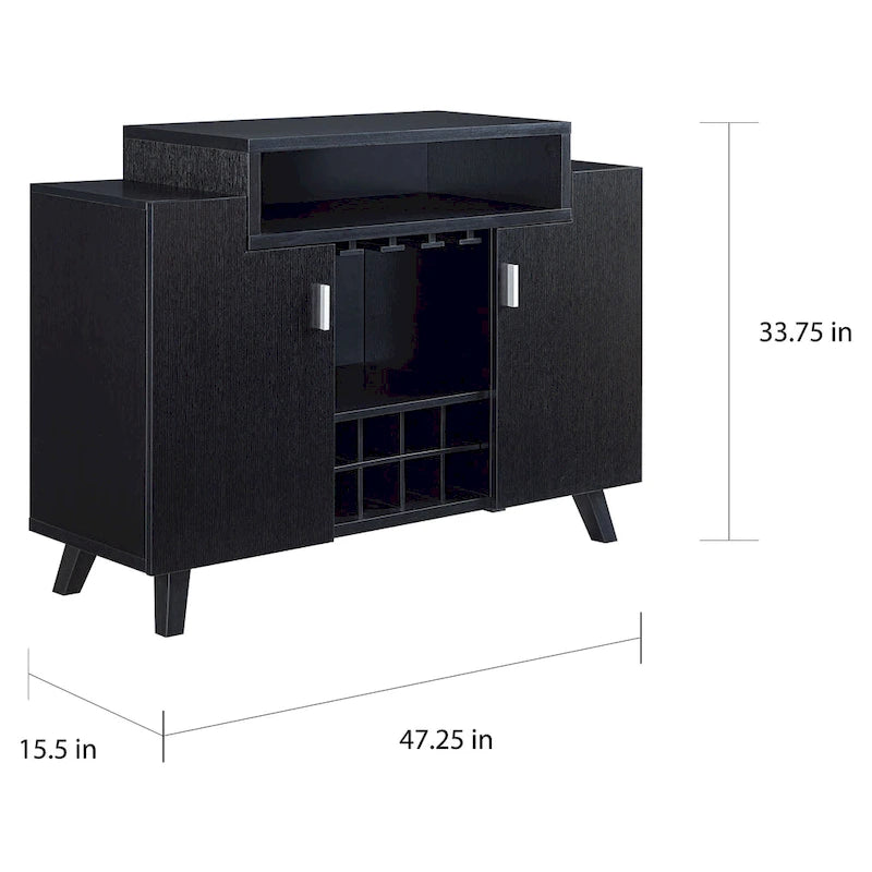 Furniture of America Hafley Contemporary 8-shelf Wine Cabinet Buffet