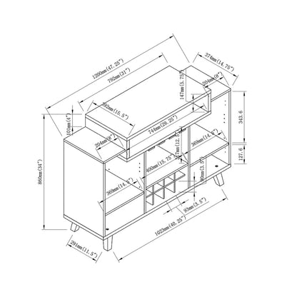 Furniture of America Hafley Contemporary 8-shelf Wine Cabinet Buffet