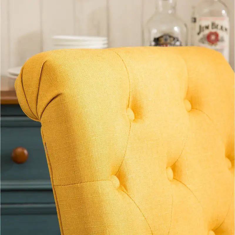 Roundhill Amonia 7-piece Dining Set, Turned-Leg Dining Table with 6 Tufted Chairs