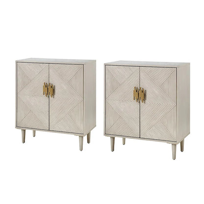 Damien Morden Storage TV Stand with Adjustable Shelves Set of 2 by HULALA HOME