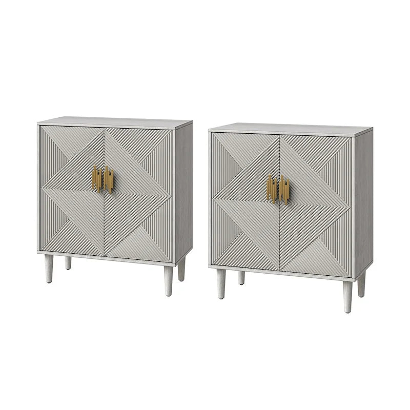 Damien Morden Storage TV Stand with Adjustable Shelves Set of 2 by HULALA HOME