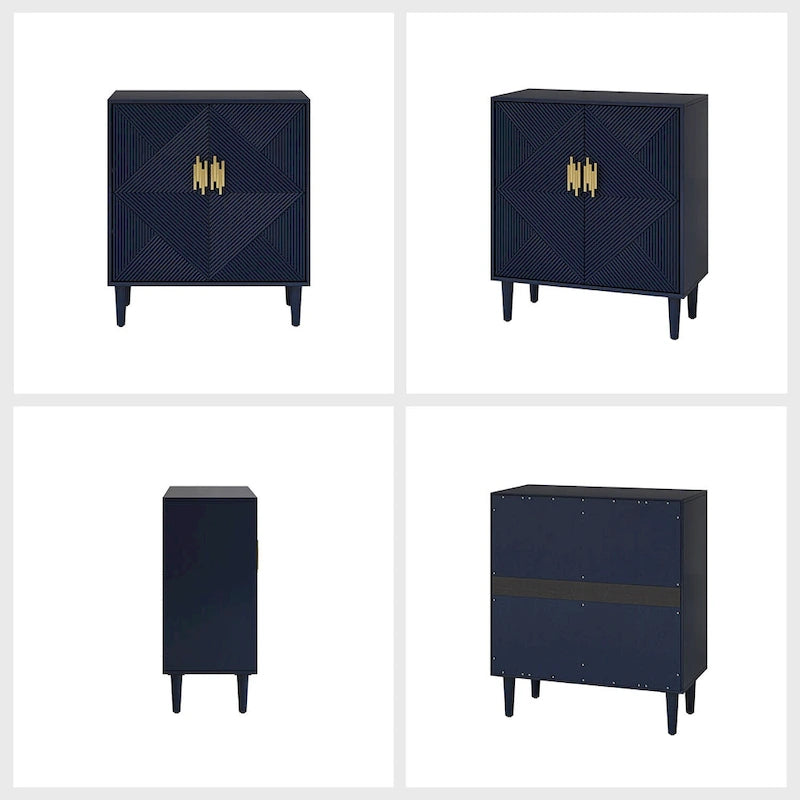 Damien Morden Storage TV Stand with Adjustable Shelves Set of 2 by HULALA HOME