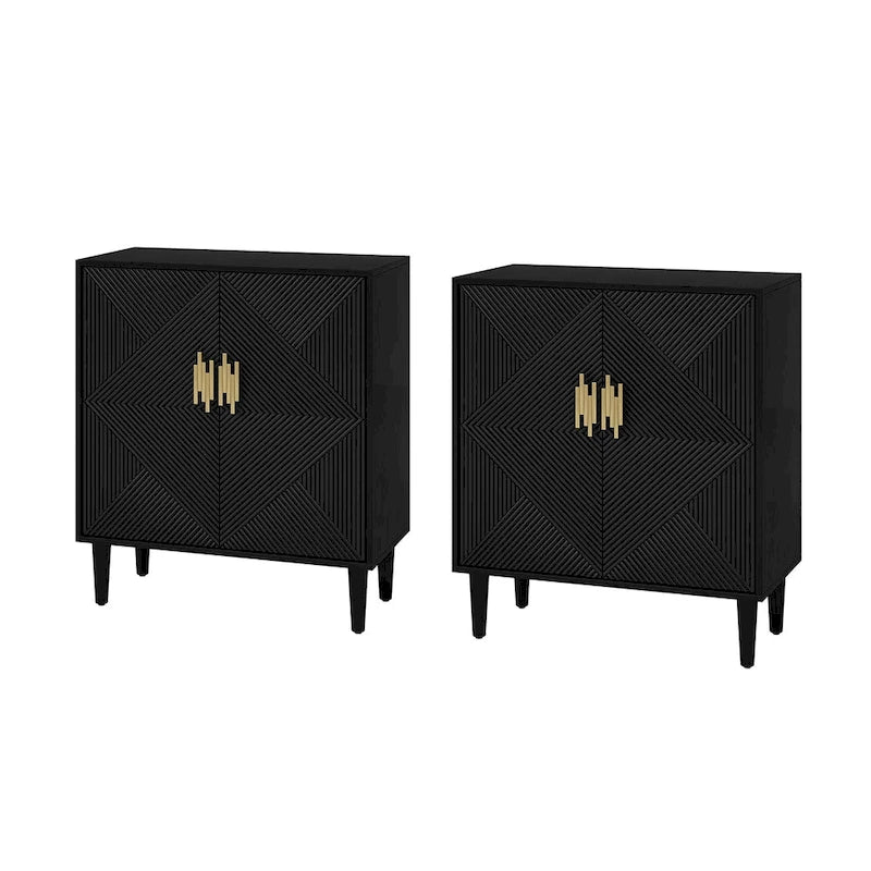 Damien Morden Storage TV Stand with Adjustable Shelves Set of 2 by HULALA HOME