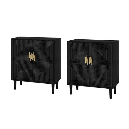 Damien Morden Storage TV Stand with Adjustable Shelves Set of 2 by HULALA HOME