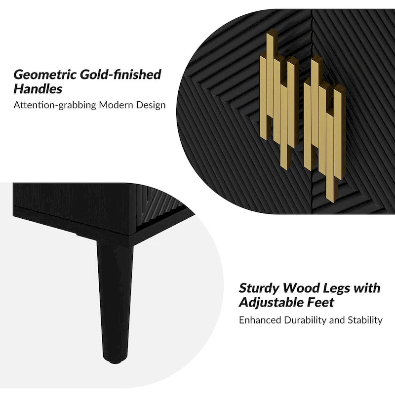 Damien Morden Storage TV Stand with Adjustable Shelves Set of 2 by HULALA HOME