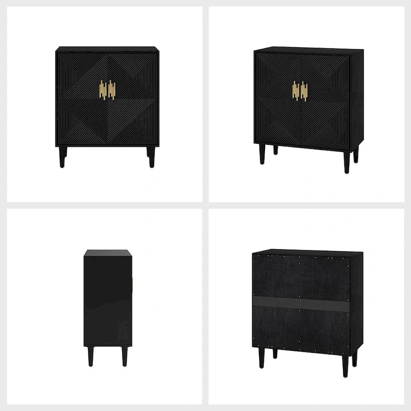 Damien Morden Storage TV Stand with Adjustable Shelves Set of 2 by HULALA HOME